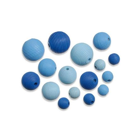 Perles en bois assortiment bleu SB20