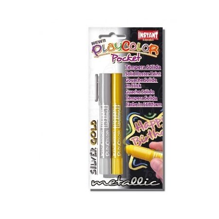 Gouaches solide Metallic Pocket - Blister or + argent