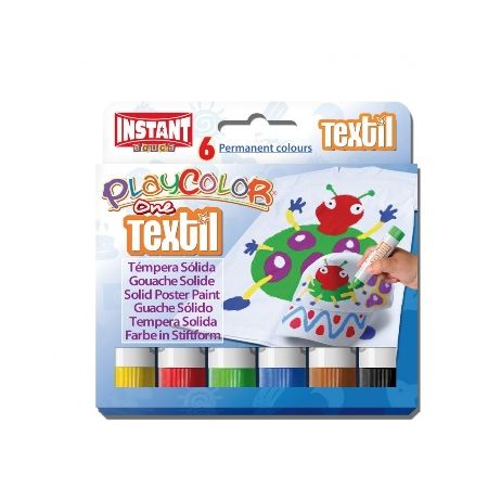 Gouaches solide Textile One - Boîte de 6 couleurs
