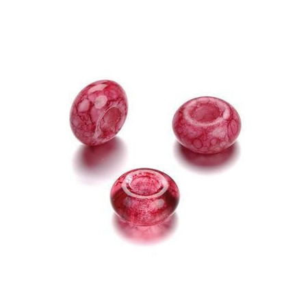 Mix perles verre avec grand trou rouge
