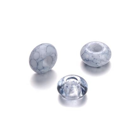 Mix de perles verre avec grand trou gris