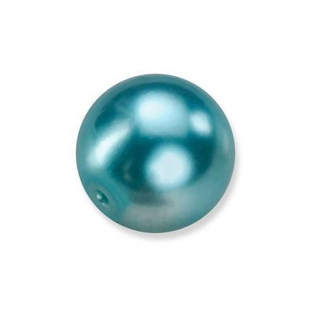 Perles en verre nacrées de Bohème bleu ciel 4mm