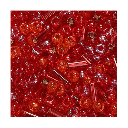 Rocailles assorties 2,5mm rouge 20 grs